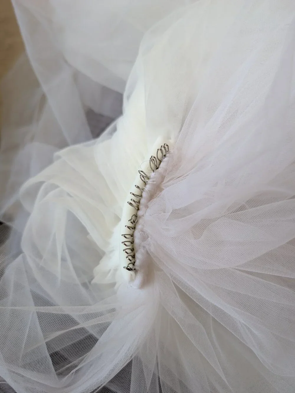 Two tier champagne / ivory ombre cathedral tulle bridal veil